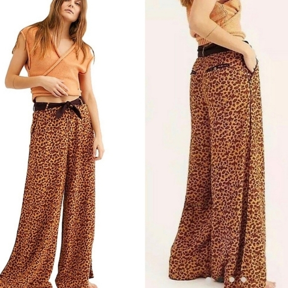 Free People Bennie Wide Leg Belted Pants 0 NWT - Picture 3 of 12